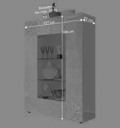 Wohnen Wohnwand Hochglanz in Weiß - Vascaub (dreiteilig)