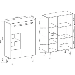 Wohnwand im Skandi Look Set - Olcian (dreiteilig)^Wohnen Outlet