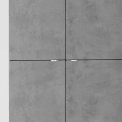 Wohnen Wohnwand in Beton Optik & Weiß HG - Narandu (dreiteilig)