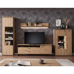 Wohnwand in Eicheoptik - Nikdus (vierteilig)^Wohnen Best