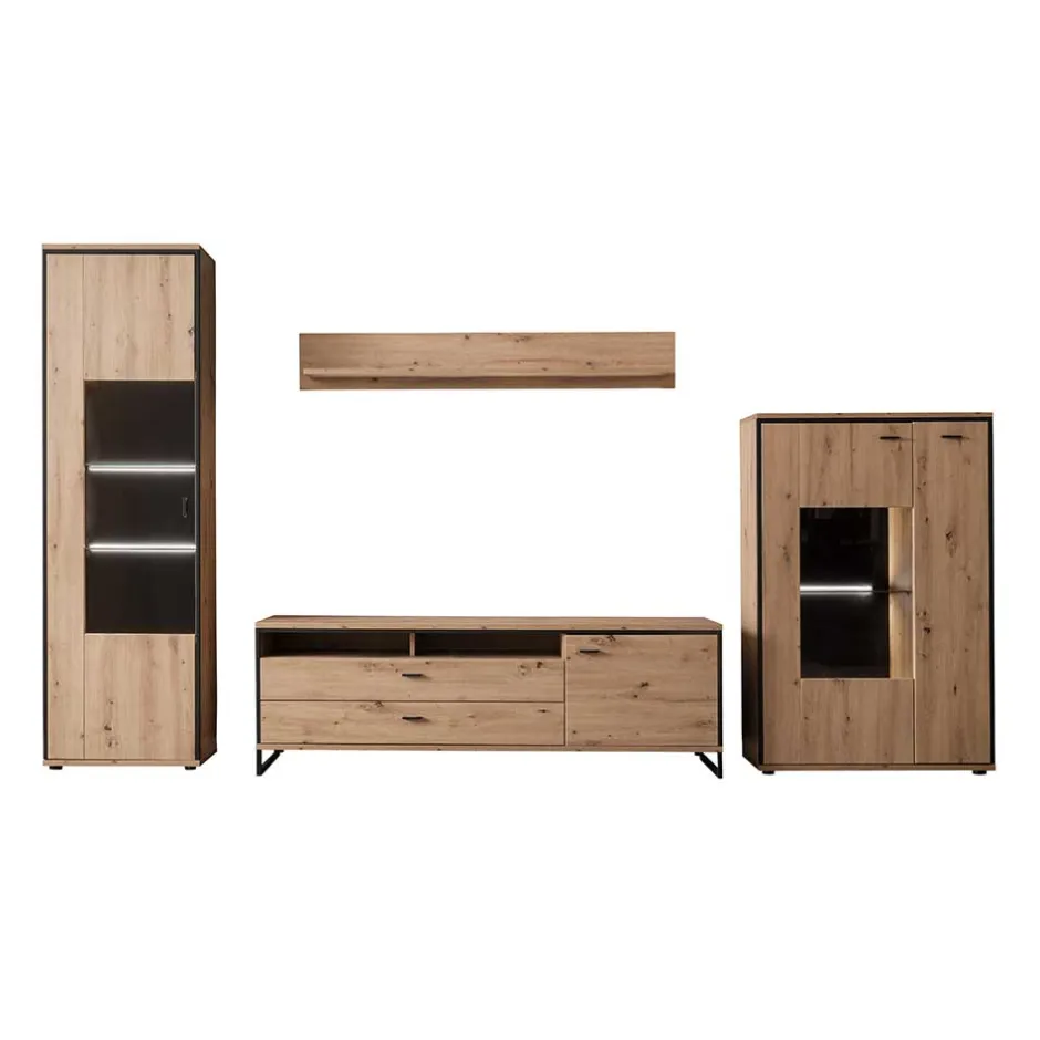 Wohnwand in Eicheoptik - Nikdus (vierteilig)^Wohnen Best