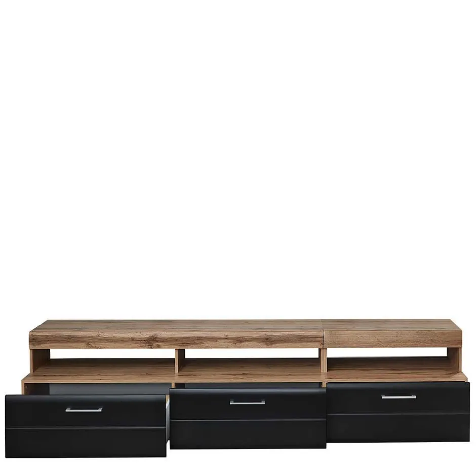 Wohnen Wohnwand in Schwarz & Wildeiche - Kandu (fünfteilig)