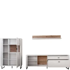 Wohnwand in Weiß mit Wildeiche - Varzino (dreiteilig)^Wohnen Online