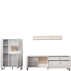 Wohnwand in Weiß mit Wildeiche - Varzino (dreiteilig)^Wohnen Online