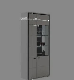 Wohnwand in Weiß und Schwarzgrau - Loazin (dreiteilig)^Wohnen Best