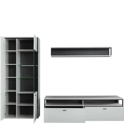 Wohnwand in Weiß und Schwarzgrau - Loazin (dreiteilig)^Wohnen Best