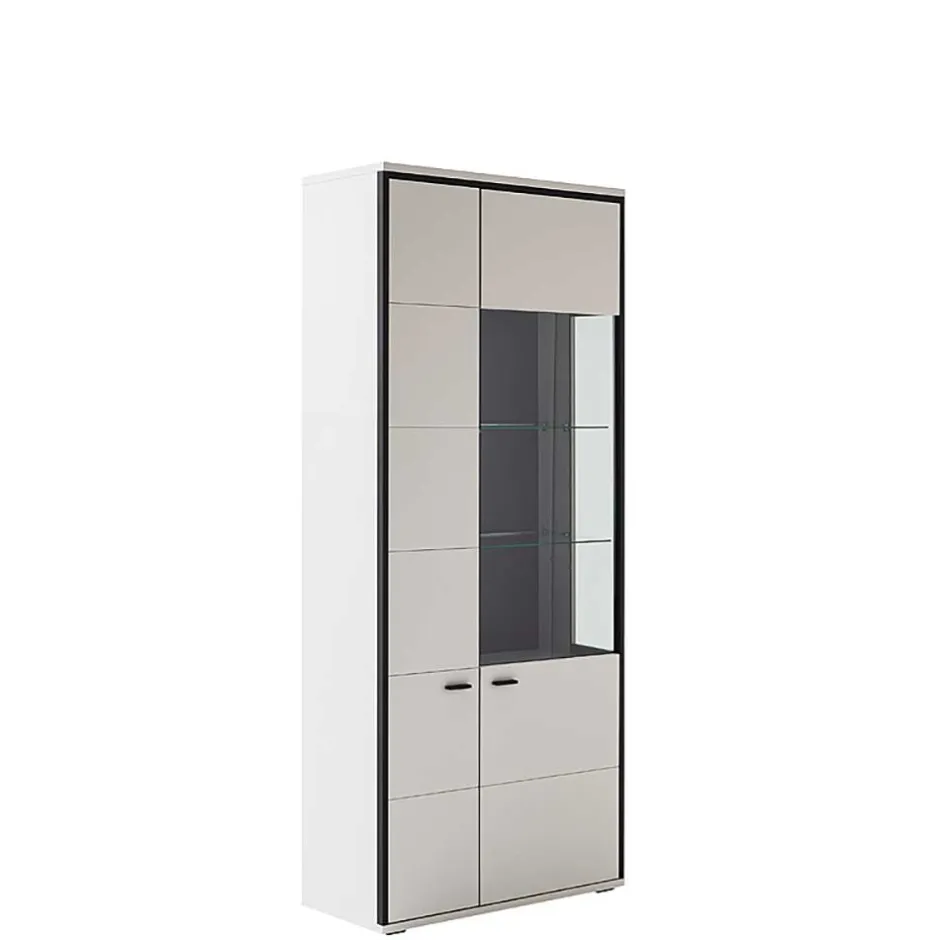 Wohnwand in Weiß und Schwarzgrau - Loazin (dreiteilig)^Wohnen Best