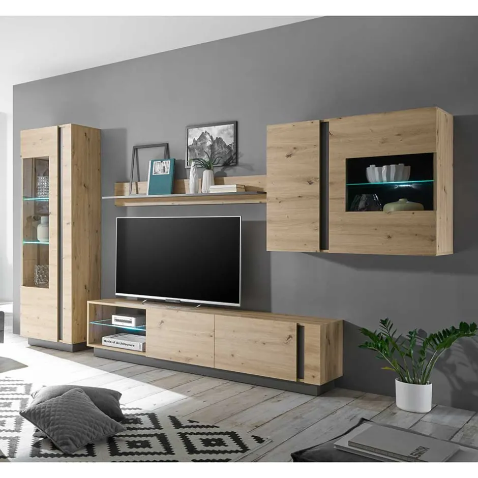 Wohnwand Kombination modern - Lairian (vierteilig)^Wohnen Outlet