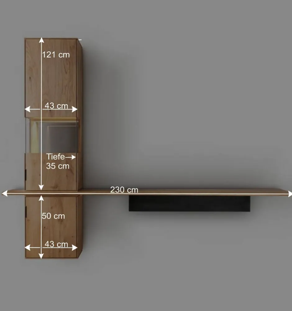 Wohnwand Kombination Set - Kantino (vierteilig)^Wohnen