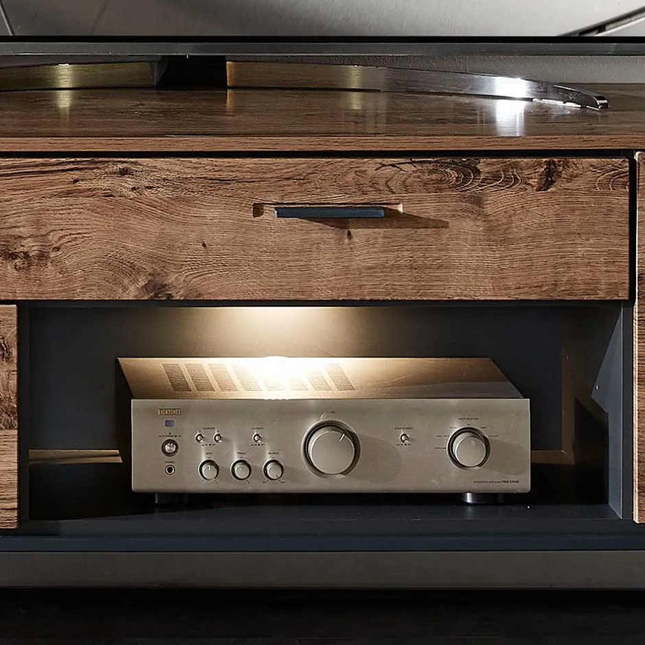 Wohnen Wohnwand Möbel im Industrial Style - Xindus (dreiteilig)