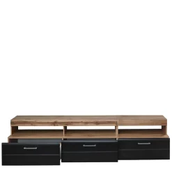 Wohnwand Möbel in Schwarz & Wildeiche - Kandu (fünfteilig)^Wohnen Clearance