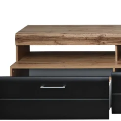 Wohnwand Möbel in Schwarz & Wildeiche - Kandu (fünfteilig)^Wohnen Clearance