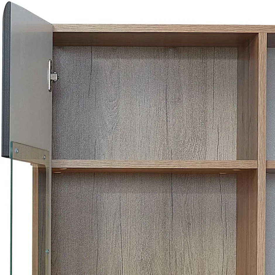 Wohnwand Möbel in Schwarz & Wildeiche - Kandu (fünfteilig)^Wohnen Clearance