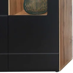 Wohnwand Möbel in Schwarz & Wildeiche - Kandu (fünfteilig)^Wohnen Clearance