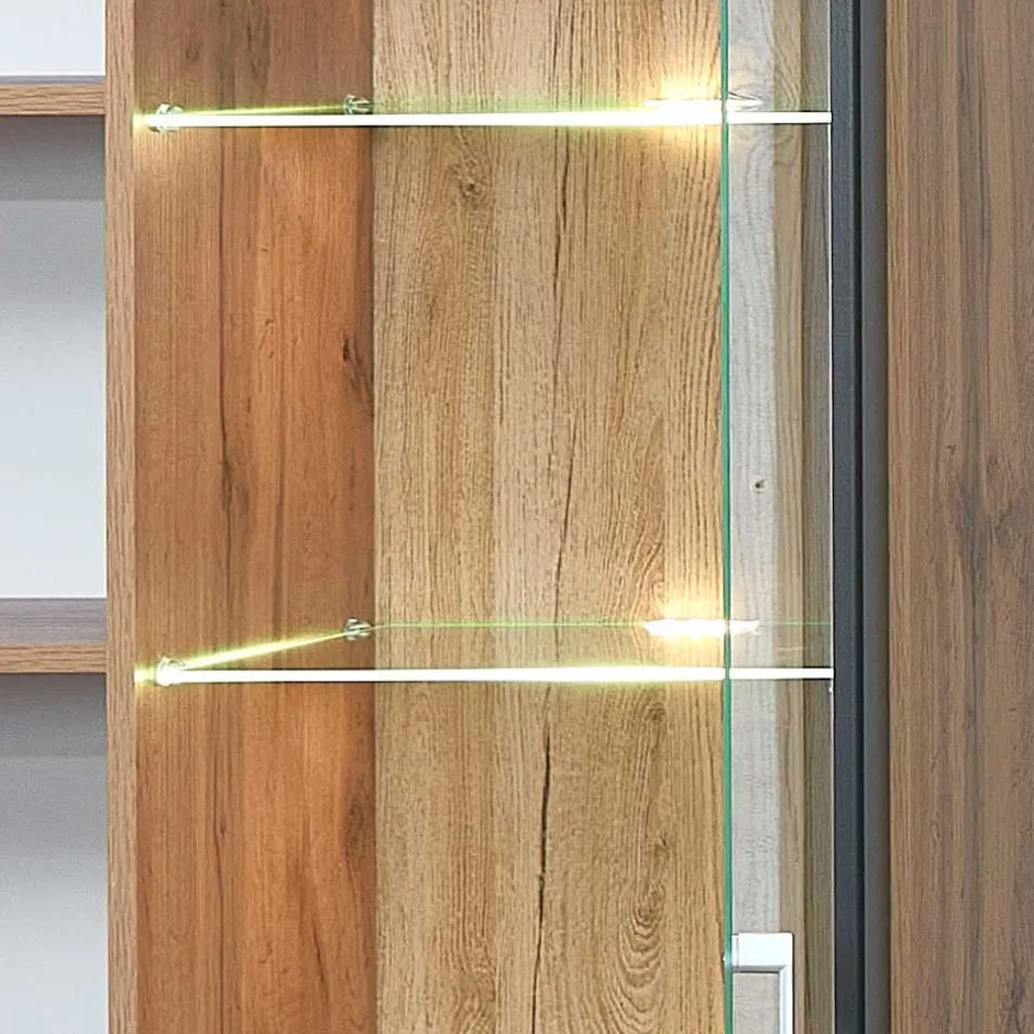 Wohnwand Möbel in Schwarz & Wildeiche - Kandu (fünfteilig)^Wohnen Clearance