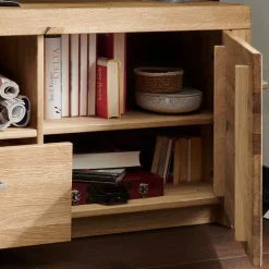 Wohnen Wohnwand Möbel Set aus Wildeiche - Loitons (vierteilig)