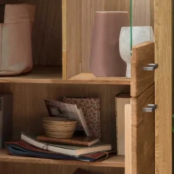 Wohnen Wohnwand Möbel Set aus Wildeiche - Loitons (vierteilig)