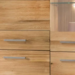 Wohnen Wohnwand Möbel Set aus Wildeiche - Loitons (vierteilig)