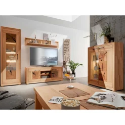 Wohnwand Möbelset aus Massivholz - Sarosca (vierteilig)^Wohnen