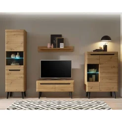 Wohnen Wohnwand Möbelset Skandi Style - Olcian (vierteilig)