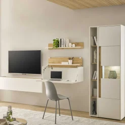 Wohnen Wohnwand mit Arbeitsplatz modern - Nonessia (fünfteilig)