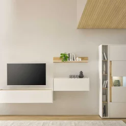 Wohnen Wohnwand mit Arbeitsplatz modern - Nonessia (fünfteilig)