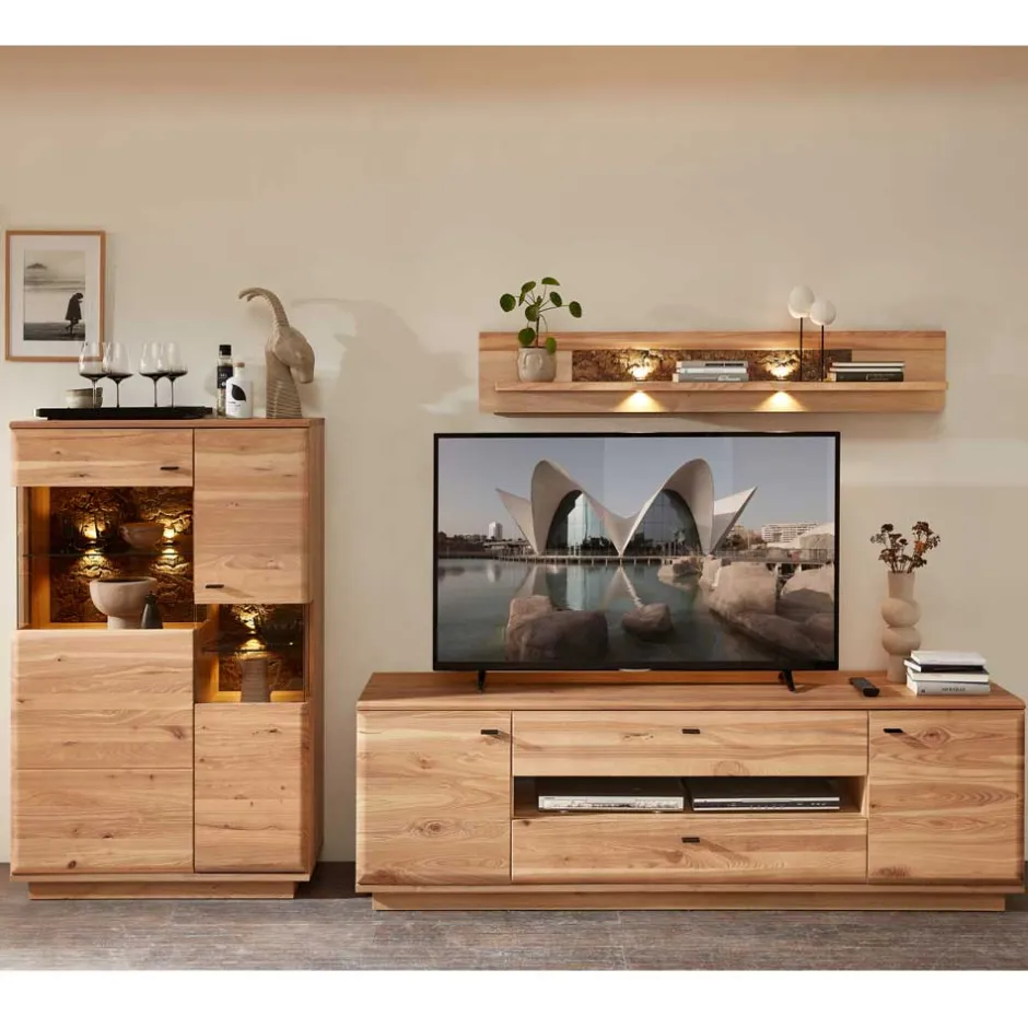 Wohnen Wohnwand Programm Möbel Set - Cassna (dreiteilig)