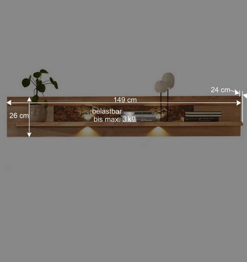 Wohnen Wohnwand Programm Möbel Set - Cassna (dreiteilig)