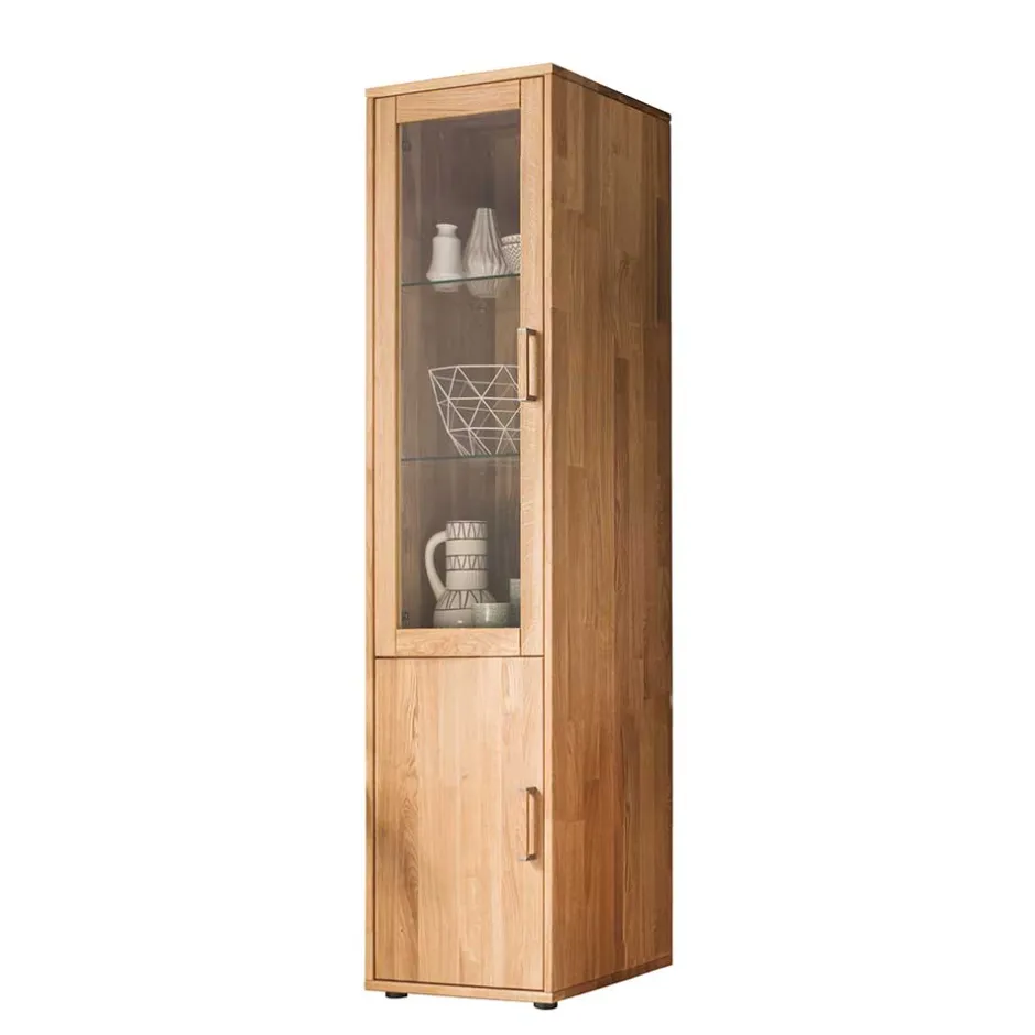 Wohnwand Standvitrine aus Holz - Teano^Wohnen Clearance
