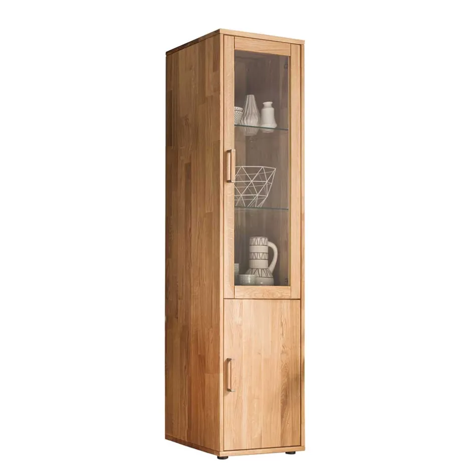 Wohnwand Standvitrine aus Holz - Teano^Wohnen Clearance