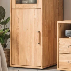 Wohnwand Standvitrine aus Holz - Teano^Wohnen Clearance