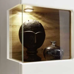 Wohnen Wohnwand Vitrine in Weiß Eiche - Lisepio