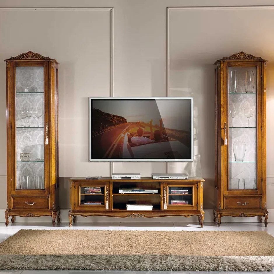 Wohnen Wohnwand Vitrinen & TV Board - Carlenna (dreiteilig)