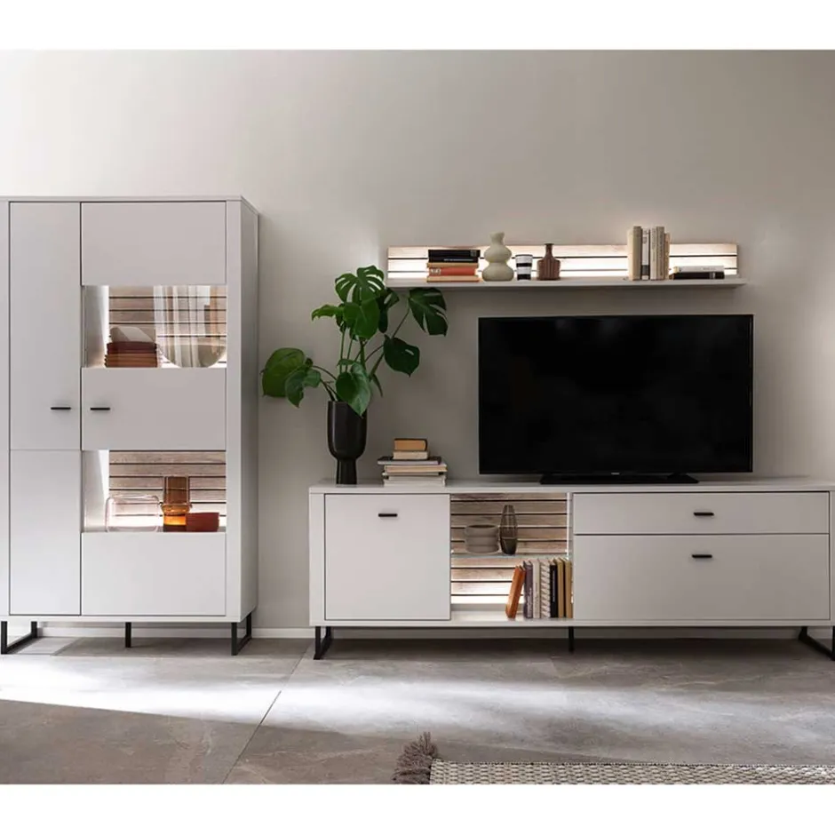 Wohnwand Wohnzimmermöbel Set - Varzino (dreiteilig)^Wohnen Clearance