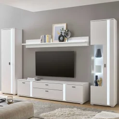 Wohnwandmöbel mit LED Licht Set - Tirol (vierteilig)^Wohnen Hot