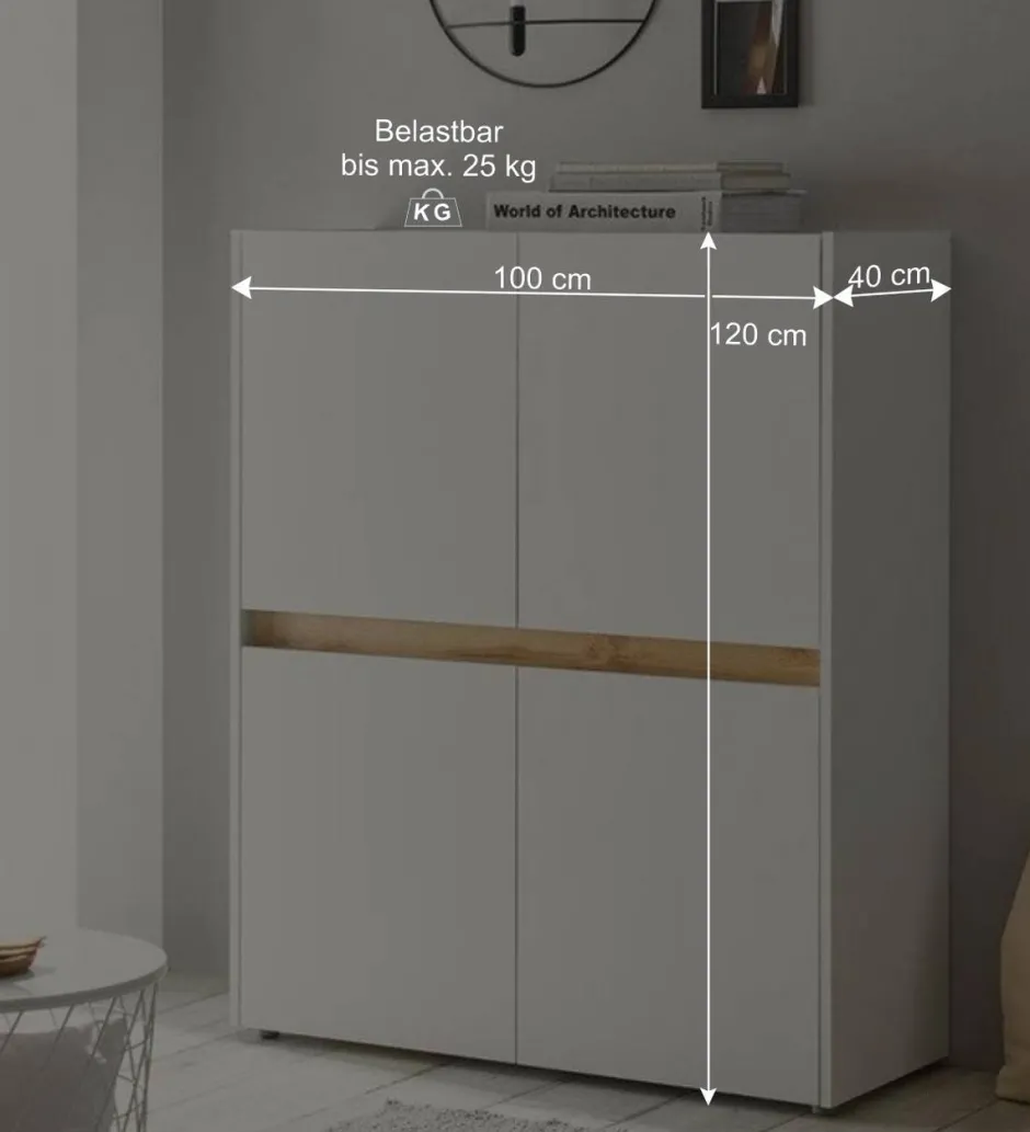 Wohnen Wohnzimmer Anbauwand 340 cm breit - Nonessia (fünfteilig)