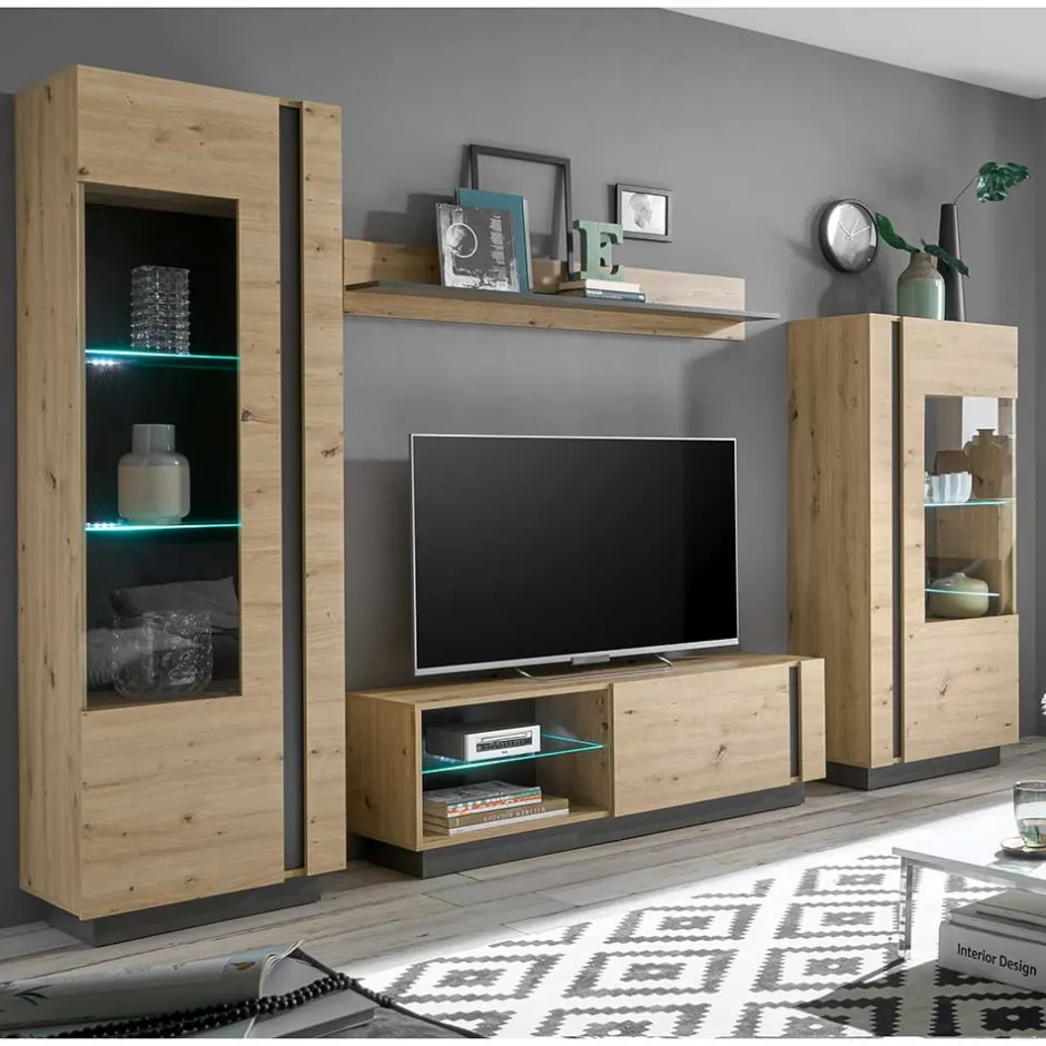 Wohnen Wohnzimmer Anbauwand 270 cm breit - Lairian (vierteilig)