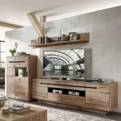 Wohnen Wohnzimmer Anbauwand Holz Look - Zelio (dreiteilig)