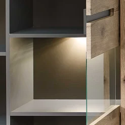 Wohnen Wohnzimmer Anbauwand Holz Look - Zelio (dreiteilig)