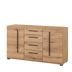 Wohnen Wohnzimmer Anbauwand in Eiche - Brocus (dreiteilig)