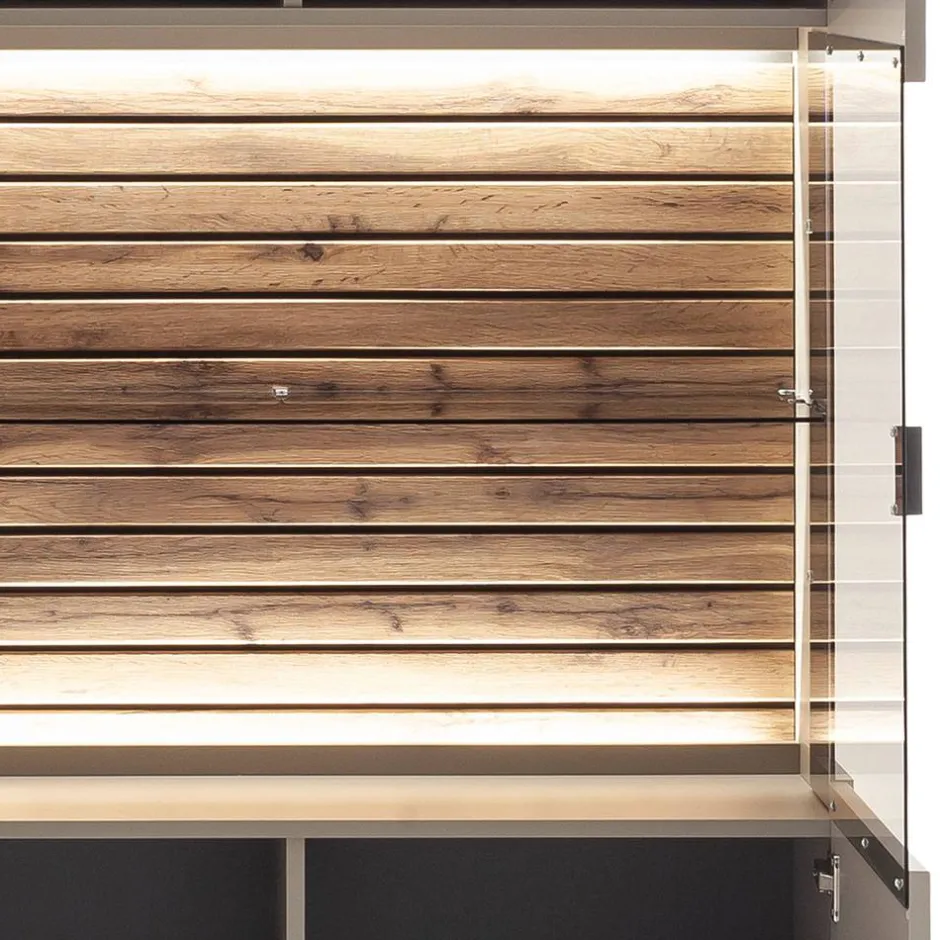 Wohnzimmer Anbauwand in Grau - Teorina (dreiteilig)^Wohnen Discount