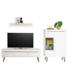 Wohnzimmer Anbauwand Möbel Kombi - Ginko (dreiteilig)^Wohnen