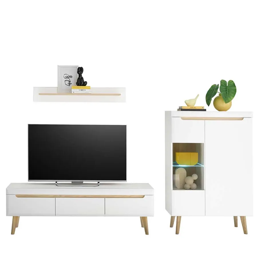 Wohnzimmer Anbauwand Möbel Kombi - Ginko (dreiteilig)^Wohnen