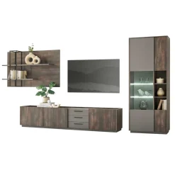 Wohnzimmer Anbauwand Möbel-Kombi - Mundo (dreiteilig)^Wohnen Outlet