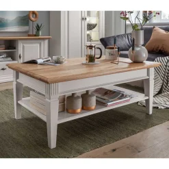 Wohnzimmer Couchtisch in Weiß & Eiche - Henry^Wohnen New