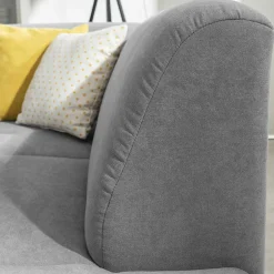 Wohnzimmer Eckcouch in Hellgrau mit Chrom - Oraina^Wohnen Online