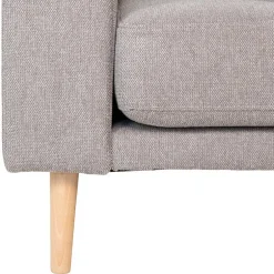 Wohnen Wohnzimmer Ecksofa in Hellgrau mit Buche - Lelyo