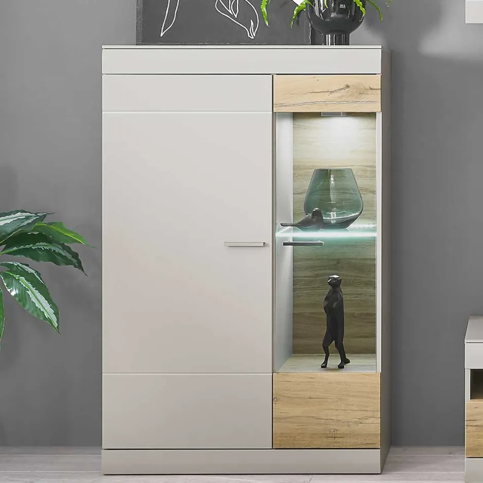 Wohnen Wohnzimmer Highboard mit Glas Einsatz - Lioscas