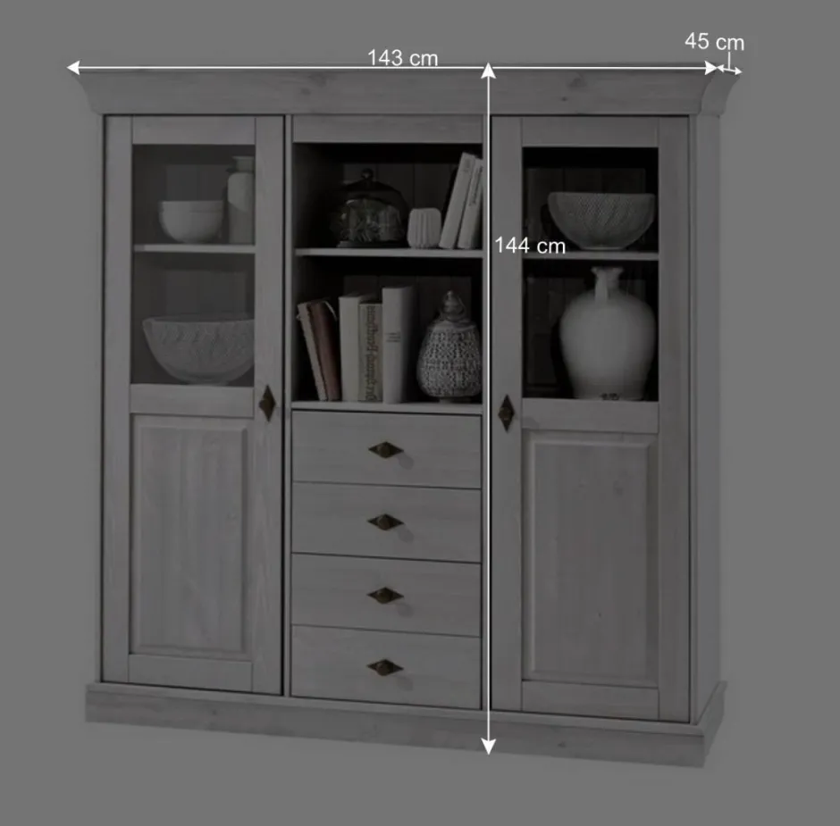 Wohnen Wohnzimmer Highboard Piatra aus Kiefer teilmassiv
