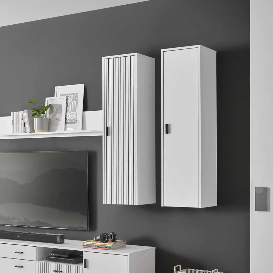 Wohnen Wohnzimmer Hängeschrank in Mattweiß - Dualkos